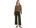 Meg High-Rise Fab Ab Wide Leg Raw Hem in Tuscan Olive