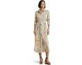 Платье-рубашка Floral Linen из льна с поясом Lauren Ralph Lauren