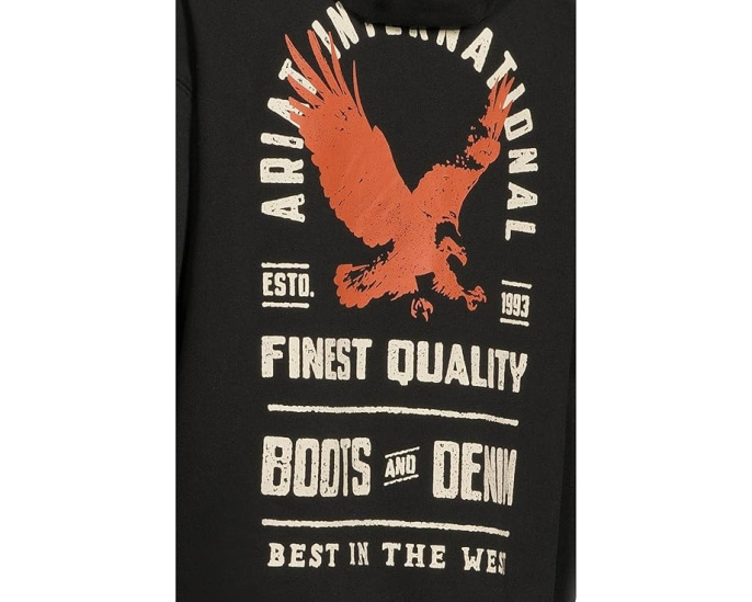 Худи Eagle Large с крупным принтом орла Ariat черное