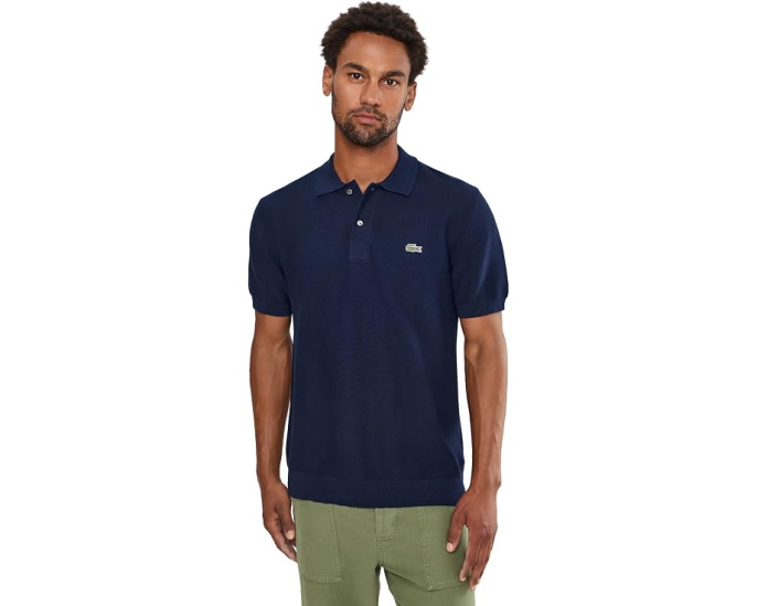 Lacoste хлопковый трикотажный поло Classic Fit Navy Blue