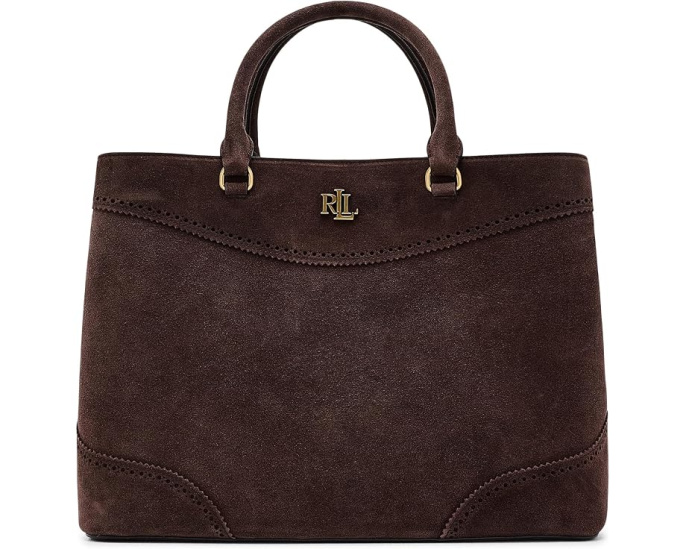 Сумка Lauren Ralph Lauren Perforated Suede Large Marcy Satchel из замши