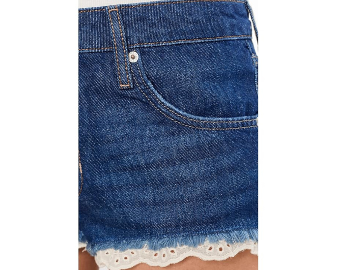 Шорты Cali Lace от Free People из денима с кружевной отделкой