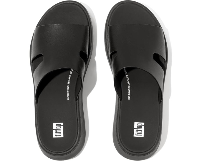 FitFlop сланцы F-Mode Raw-Edge Leather Flatform H-Bar