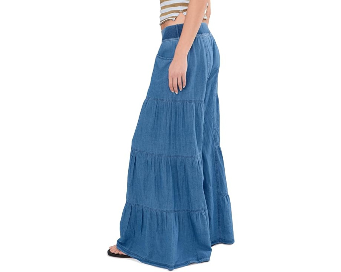 Широкие брюки XCVI Dugan Wide Leg с эластичным поясом из хлопка и льна