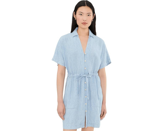 Платье Tried & True Chambray Oakley от Faherty с принтом в полоску