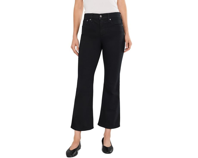 Джинсы Madewell Stretch Flare Crop в черном цвете