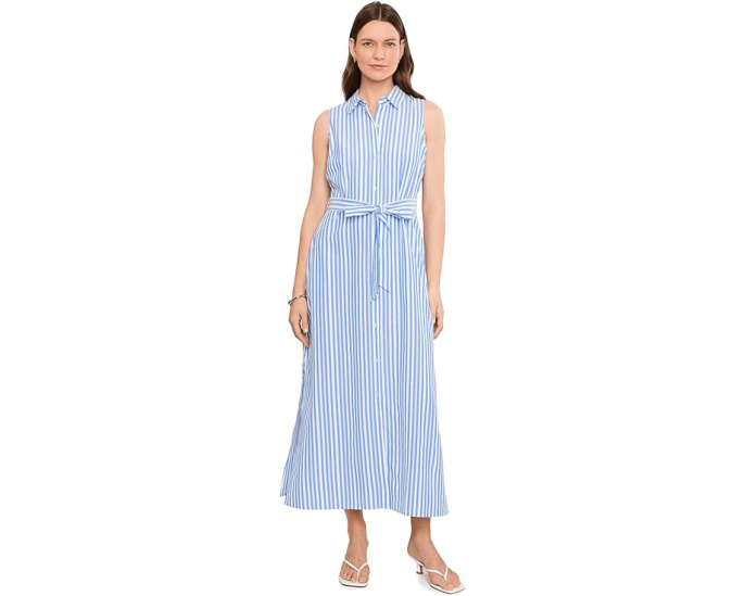 Vince Camuto сарафан макси на пуговицах с поясом Blue Cloud