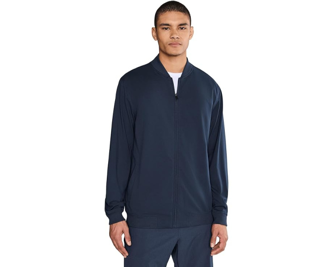 Бомбер TravisMathew Stretchknit Bomber с застежкой-молнией и косыми карманами