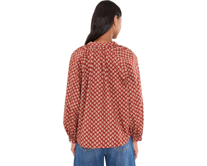 Топ Faherty Coastal Poplin Eleanor с V-образным вырезом