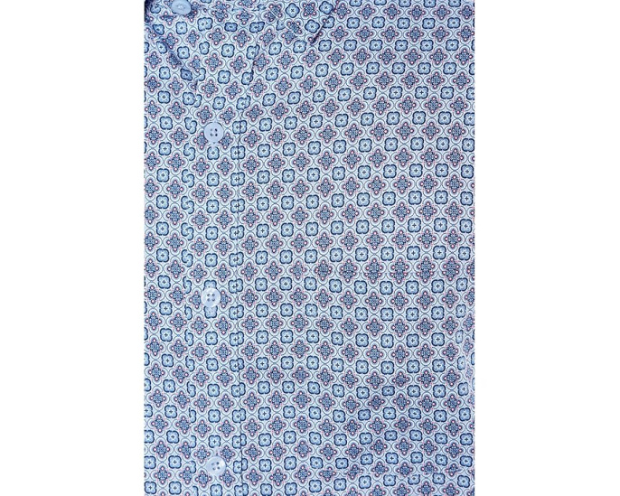 Рубашка Johnston & Murphy Logan Printed Cotton с длинным рукавом и скрытыми пуговицами на воротнике