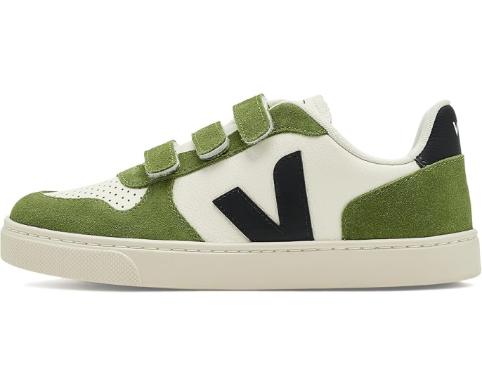 Детские кроссовки VEJA Small V-10 из экологичной кожи с застежками на липучках
