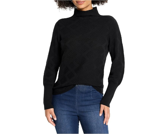 Petite Textured Diamonds Sweater