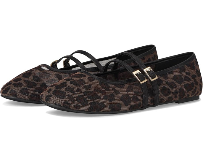 Балетки Kenneth Cole New York Mackenzie из леопардовой сетки с миндальным носком
