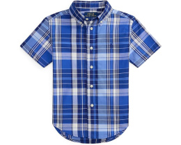 Рубашка Polo Ralph Lauren Kids с коротким рукавом из хлопкового поплина в клетку