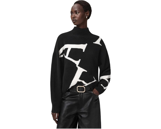 Свитер AllSaints A Star Jumper с воротником-стойкой из смеси шерсти