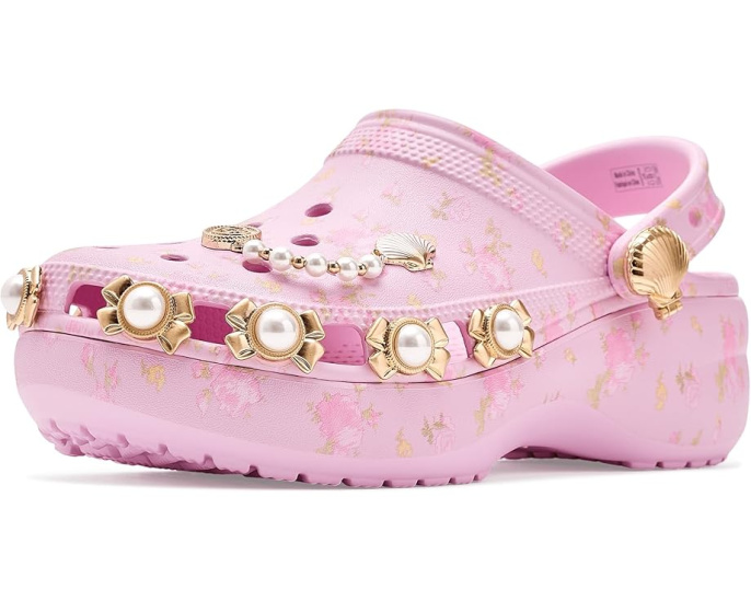 Классические платформенные клоги LoveShackFancy от Crocs с цветочным принтом