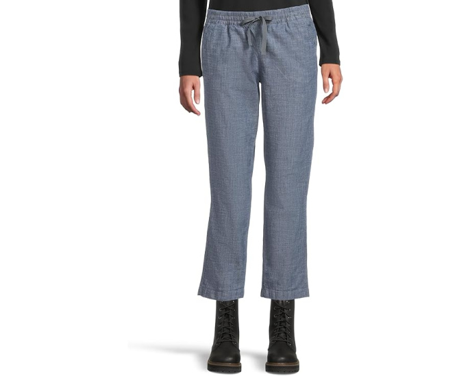 Укороченные брюки-чинос L.L.Bean Petite Lakewashed с зауженным силуэтом и поясом на резинке