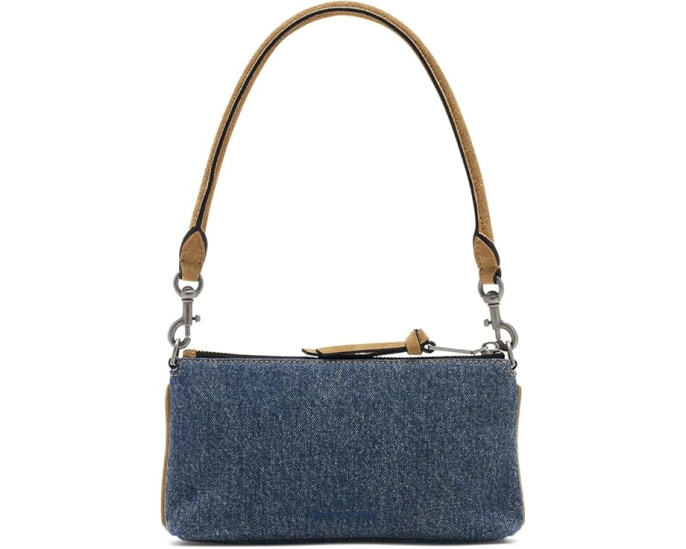 Сумка через плечо Marc Jacobs из денима и замши Snapshot со съёмным ремнём