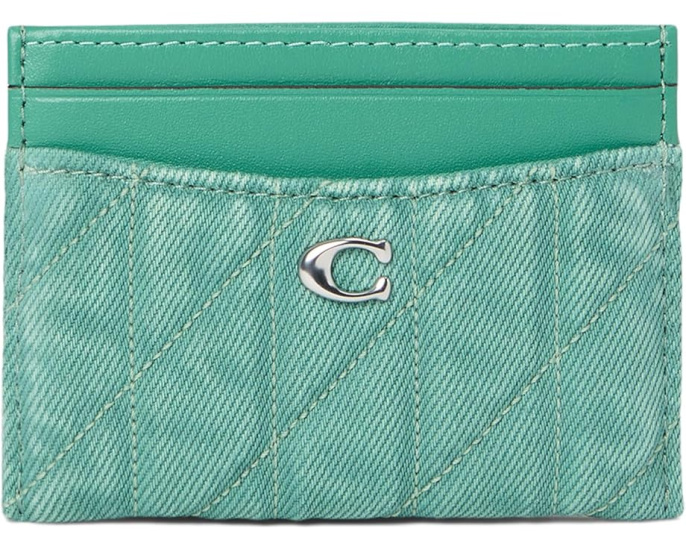 Картхолдер Essential с квилтингом COACH из денима и кожи