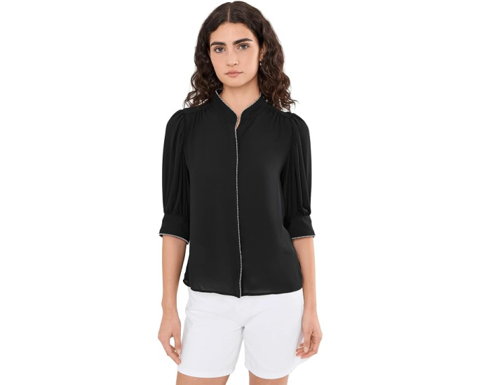 Топ CeCe Contrast Whipstitch Trim Pearce
