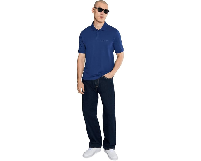 Поло Armani Exchange из хлопка пике в свободном крое regular с коротким рукавом