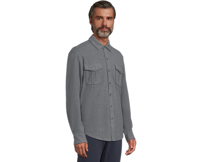 Tommy Bahama Длинная рубашка Fireside Coast с начесом и отделкой из шамбри