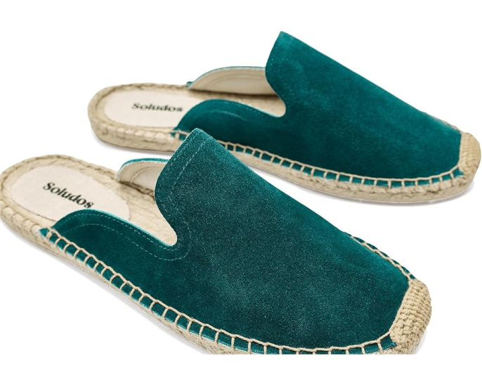 Эспадрильи мюли Suede Smoking из замши с джутовой подошвой Soludos