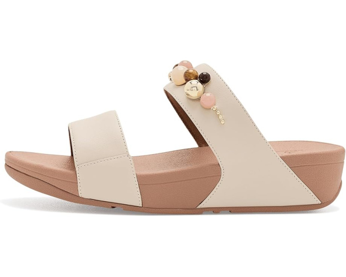 Шлепанцы FitFlop Lulu Beaded Slides с бисером черного цвета
