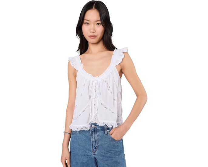 Топ Free People Mabel с рюшами и застежкой на пуговицах