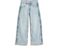 Braided High-Rise Wide Leg Jeans (Big Kid)