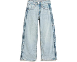 Braided High-Rise Wide Leg Jeans (Big Kid)