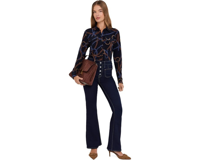 Belting-Print Stretch Jersey Shirt