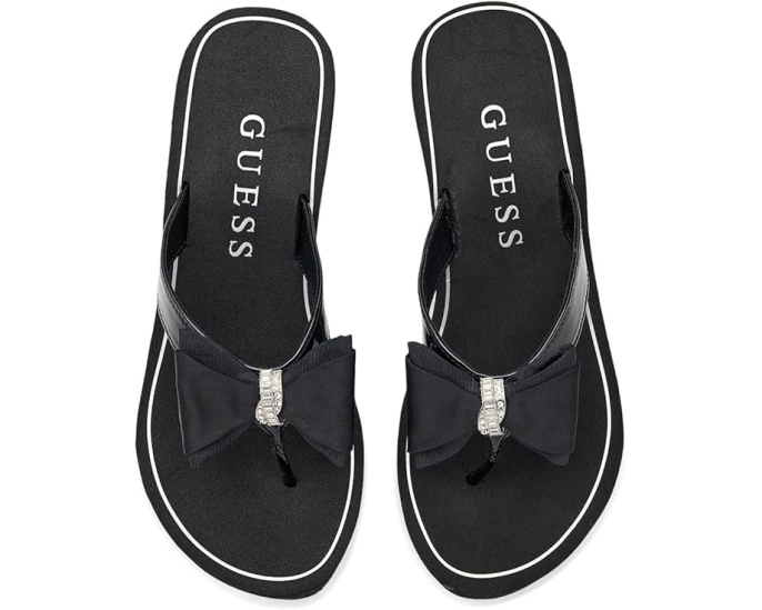 Сандалии GUESS Stazie с бантом и клиновидным каблуком