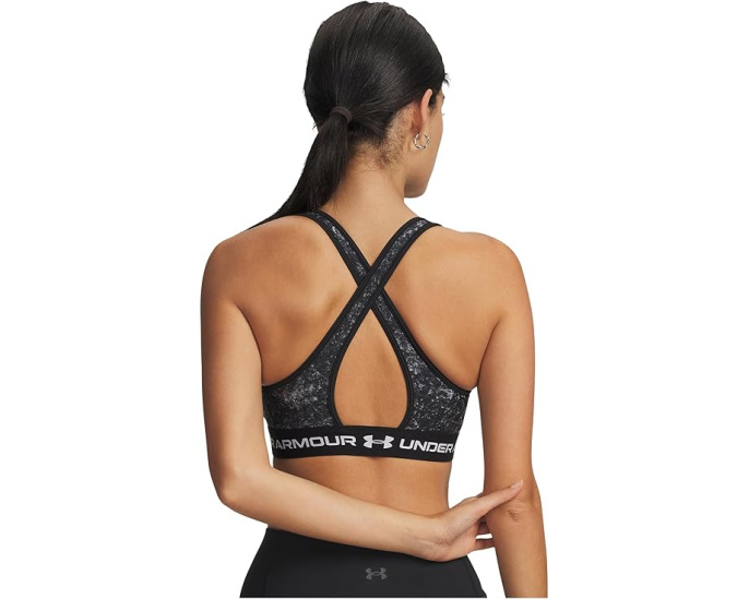 Under Armour Спортивный бюстгальтер Cross-Back Mid Print с абстрактным принтом
