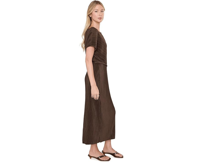 Платье Vince Directional Pleated Twist миди с драпировкой