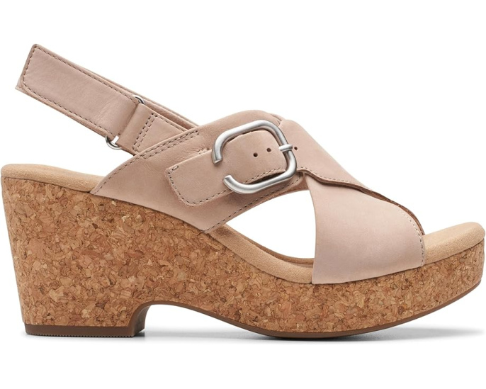 Босоножки Clarks Giselle Dove на клине с перекрещивающимися ремешками