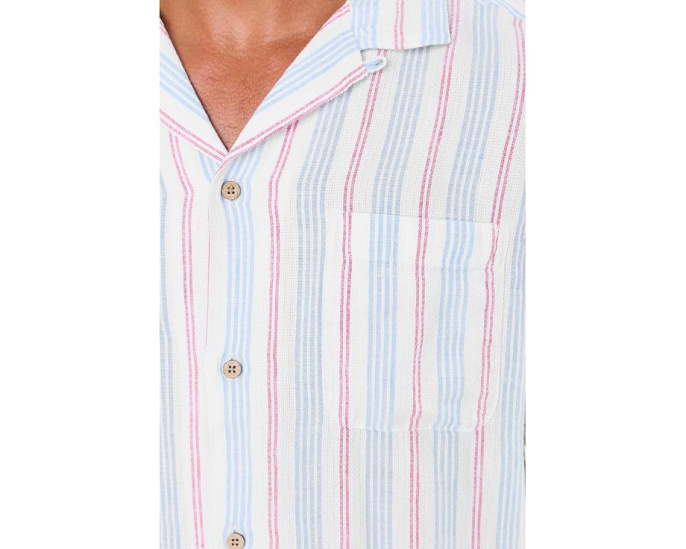 Vineyard Vines рубашка Cabana из текстурированного льна Sparkler Stripe с коротким рукавом