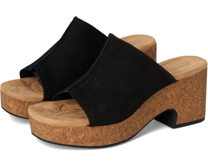 Сандалии Clarks Nerisa Vine на пробковом каблуке с мягкой стелькой