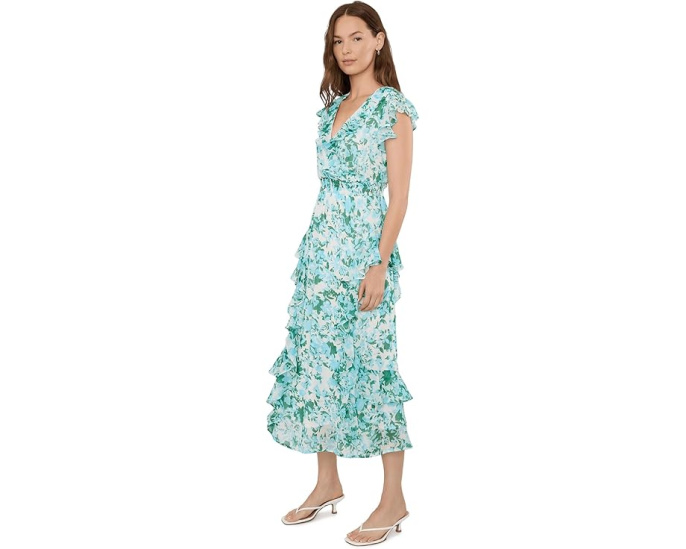 Платье CeCe Ruffle Wrap Midi с оборками и запахом