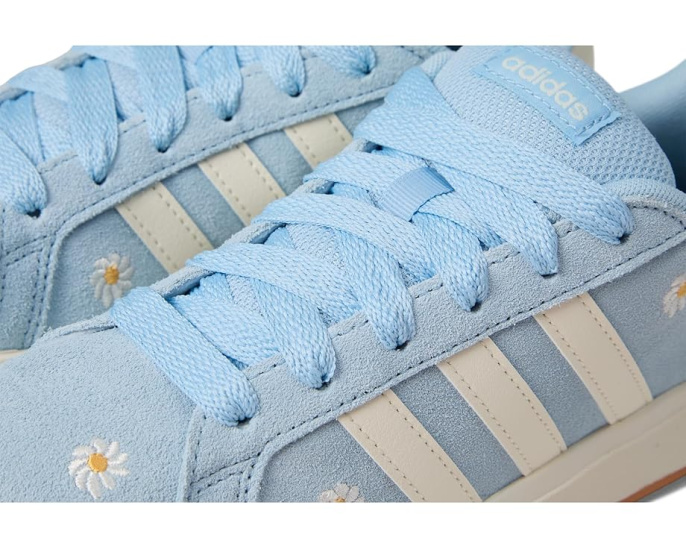 Кроссовки adidas Grand Court 00s для детей из замши с широкой шнуровкой