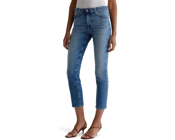 Mari Mid-Rise Slim Straight Crop Jeans in 13 Years Reign