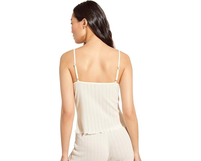 Топ Eberjey Cotton Modal Pointelle Cami с кружевной отделкой