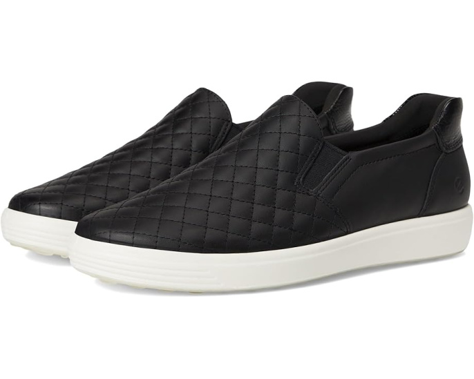Мокасины ECCO Soft 7 Quilted Easy Slip-On с эластичной застежкой и стеганым верхом