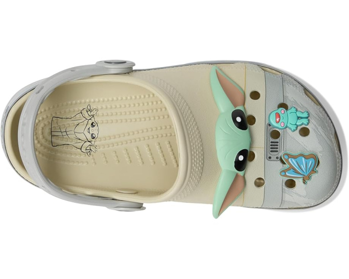 Детские сабо Crocs Classic Star Wars Grogu в стиле граффити