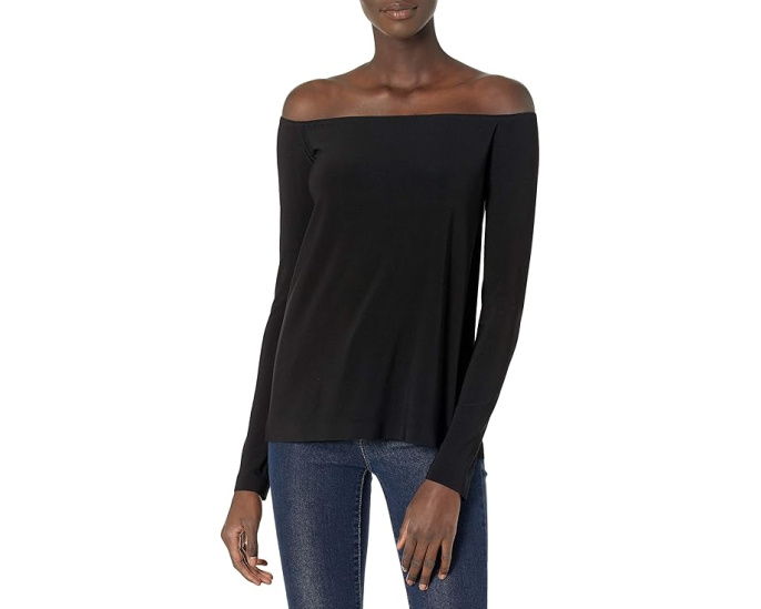 Norma Kamali Long Sleeve Off Shoulder Top топ с открытыми плечами и длинным рукавом