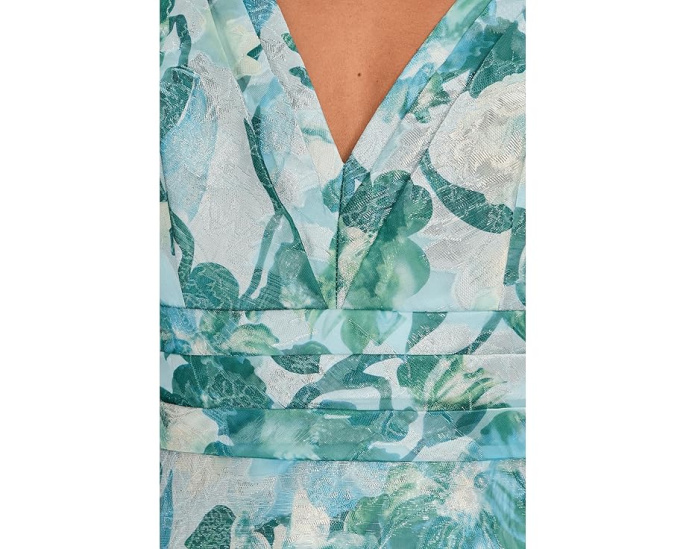 Платье миди Floral Jacquard от Adrianna Papell с V-образным вырезом