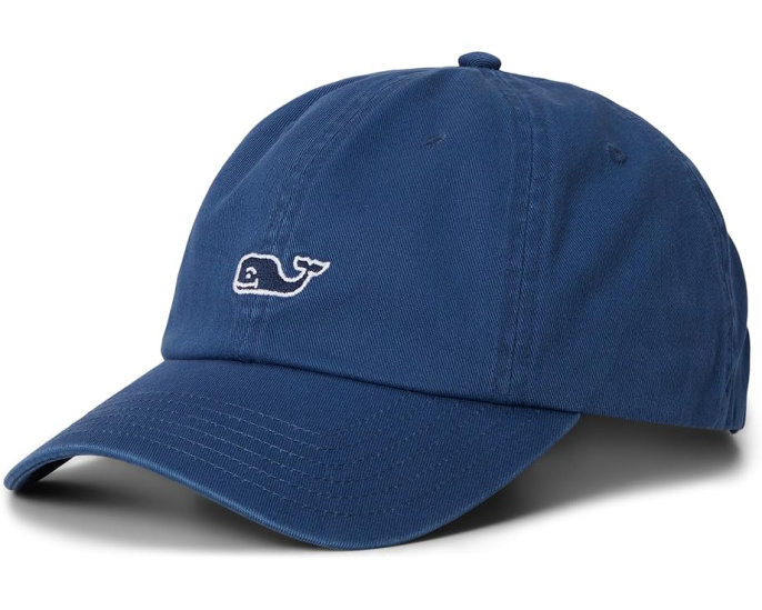 Бейсболка Vineyard Vines Classic с кожаным ремешком и китом