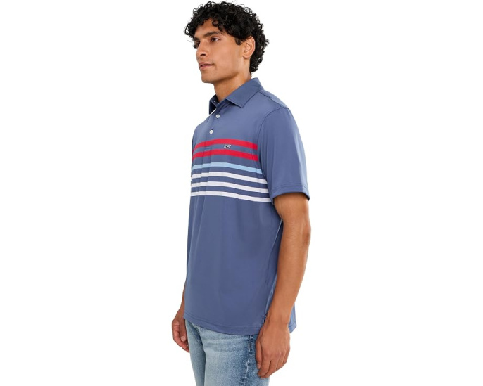 Рубашка-поло Conch Stripe Sankaty с принтом от Vineyard Vines