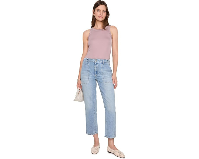 AG Jeans брюки карго Analeigh со средней посадкой в цвете Wine Garden
