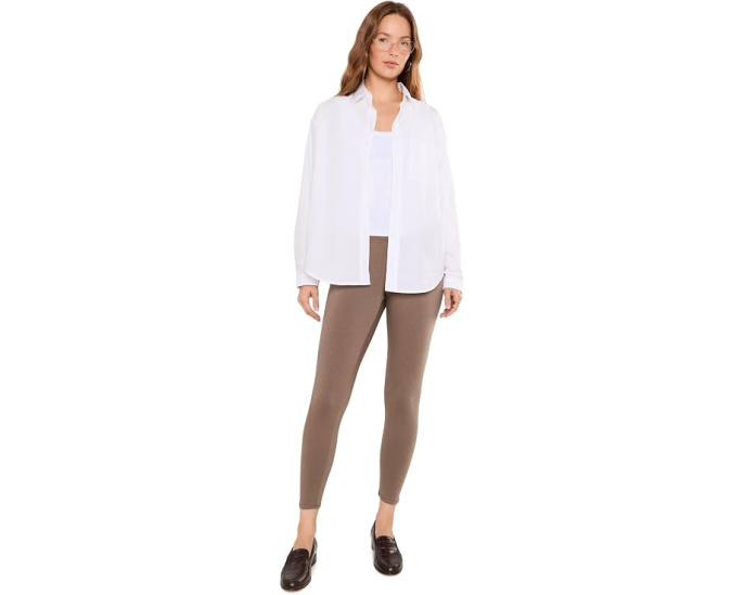 Petite Cozy Brushed Terry Hug High Waisted Ankle Leggings